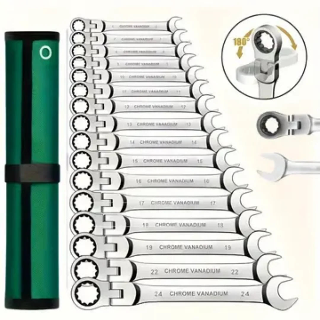 Set di 10 Chiavi per Riparazione Auto, Utensili Manuali Adatti per Manutenzione Automobilistica, Officina, Fai-da-Te Domestico e Riparazioni Meccaniche