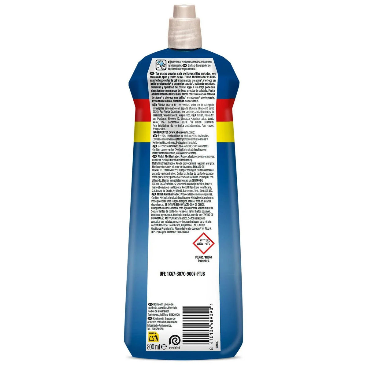 Finish Powerball Additivo per Lavastoviglie, stoviglie asciutte, lucide e senza aloni - 3 unità x 800 ml