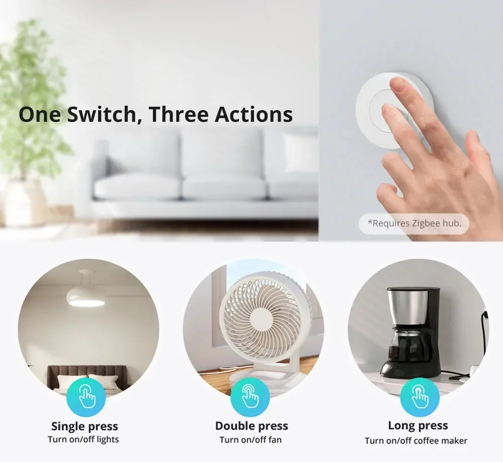 SONOFF SNZB-01P SNZB 01P Sonoff Interruttore wireless Zigbee Interruttore di scena Controllo bidirezionale con TX Ultimate Interruttore a parete Scena intelligente