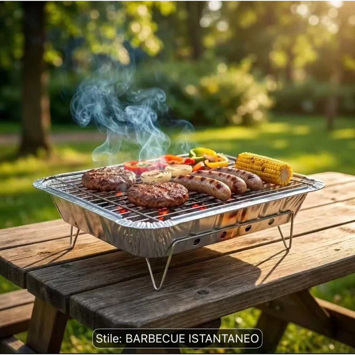2 CONFEZIONI BARBECUE A CARBOLE ISTANTANEO CM31X21X5 USAE GETTA-CARBONE Monouso Istantaneo con Griglia in Metallo, Carbone Vegetale ad Accensione Rapida, BBQ Portatile per Campeggio, Picnic e Spiaggia, Uso Esterno
