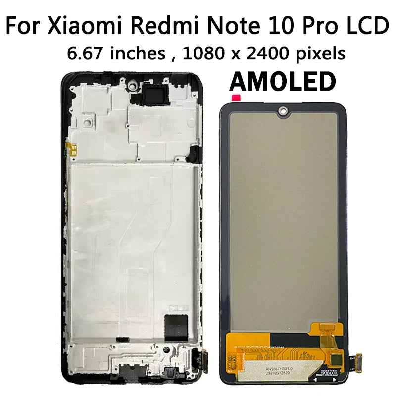 NUOVO Display M2101K6G per Xiaomi Redmi Note 10 Pro, Schermo LCD Touch Screen e Digitalizzatore, Parti di Assemblaggio per Redmi Note10Pro M2101K6G