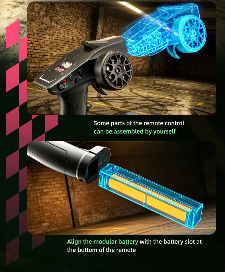 Auto RC da Drift ad Alta Velocità 1/64 con Luci, Auto Telecomandata 4WD 2.4G, Mini Auto da Corsa da Scrivania, Modellino in Scala, Giocattolo Regalo per Ragazzi