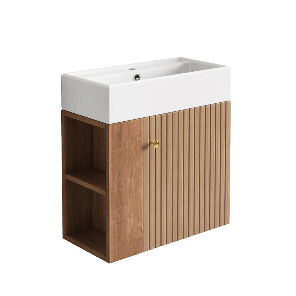 Mobile bagno sospeso con lavabo 55 × 31 × 66,5 cm e vani laterali