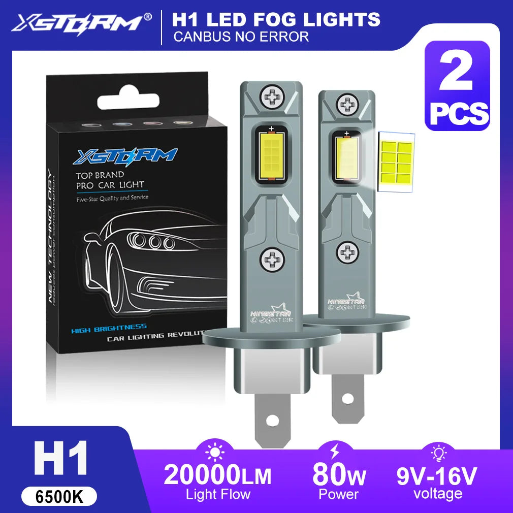 XSTORM H1 Faro LED Canbus 20000LM 80W H11 H4 Lampadine a LED Auto H7 Faro Fendinebbia 8CSP Chip Autor Lampade Plug & Play