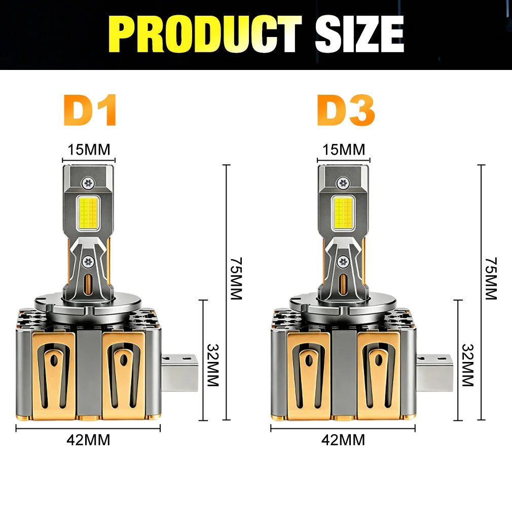 Fari LED XSTORM D1S D3S Canbus Xenon 80000LM 600W D1R D3R Lampadine LED HID 1:1 per Auto 6000K 4300K 12V 36V