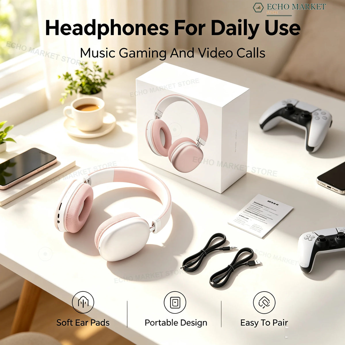 Nuove cuffie wireless Bluetooth con suono surround, ideali per il gaming, pieghevoli e portatili, con tecnologia stereo, perfette per trasmissioni in diretta, viaggi e per ascoltare musica in ambienti chiusi.