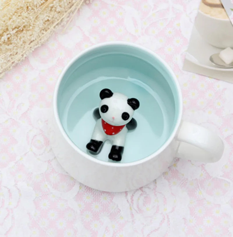 Tazze in ceramica da 400 ml Creativo simpatico cartone animato Stereo Animale Tazze da caffè al latte Coppia tazze di acqua potabile per la casa