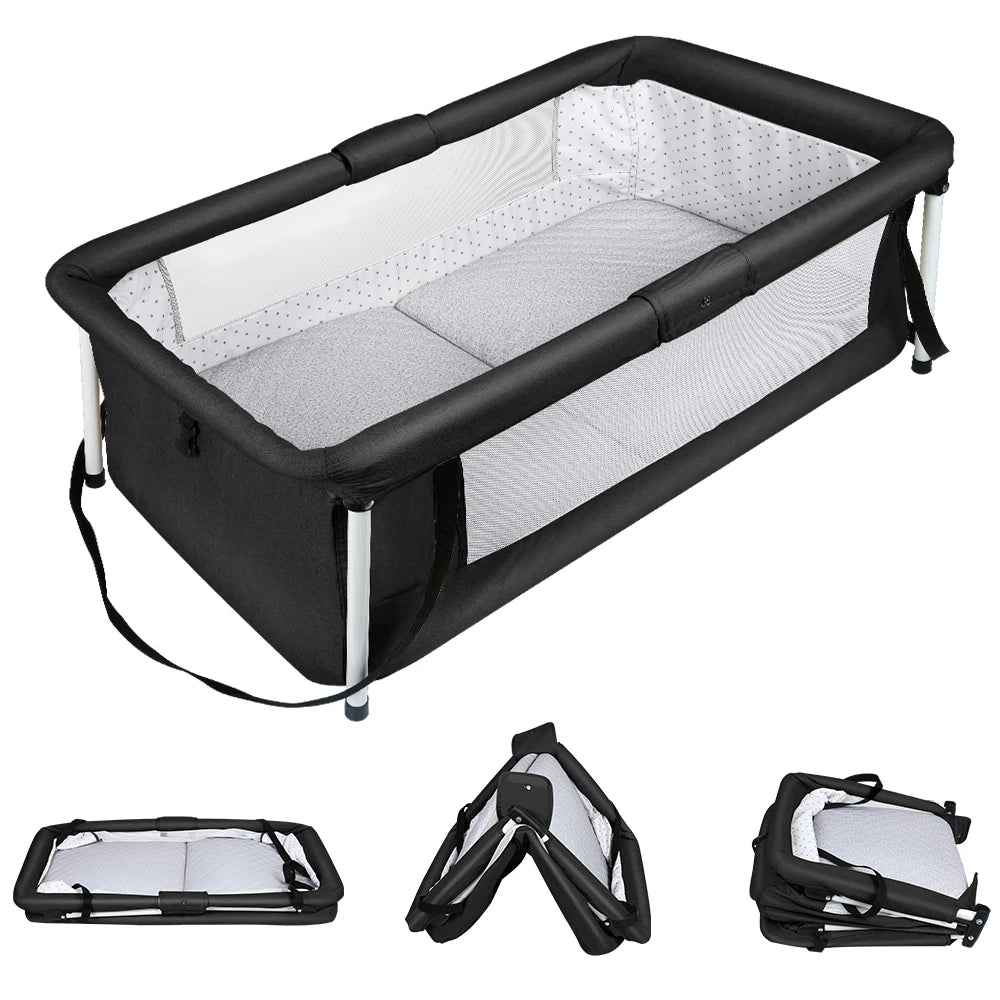 Culla da viaggio pieghevole, ideale per il sonno coniugale, per bambini, portatile, con recinto, adatta a neonati e bambini fino a 35 kg, con lati ventilati, rimovibile e lavabile, resistente all'usura, dimensioni 90*70*50 cm