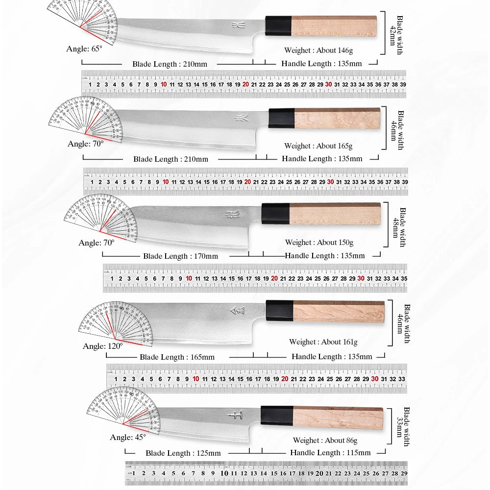 Set di coltelli da cucina in stile giapponese da 1 o 5 pezzi, coltello da chef in acciaio inossidabile composito a 3 strati, Nakiri Santoku, utensili da cucina multiuso