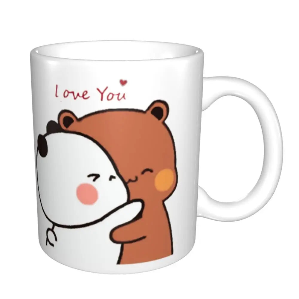 Tazze personalizzate per coppia Bubu Dudu Panda e Brownie Bear Tazza da caffè per tè al latte in ceramica fai-da-te