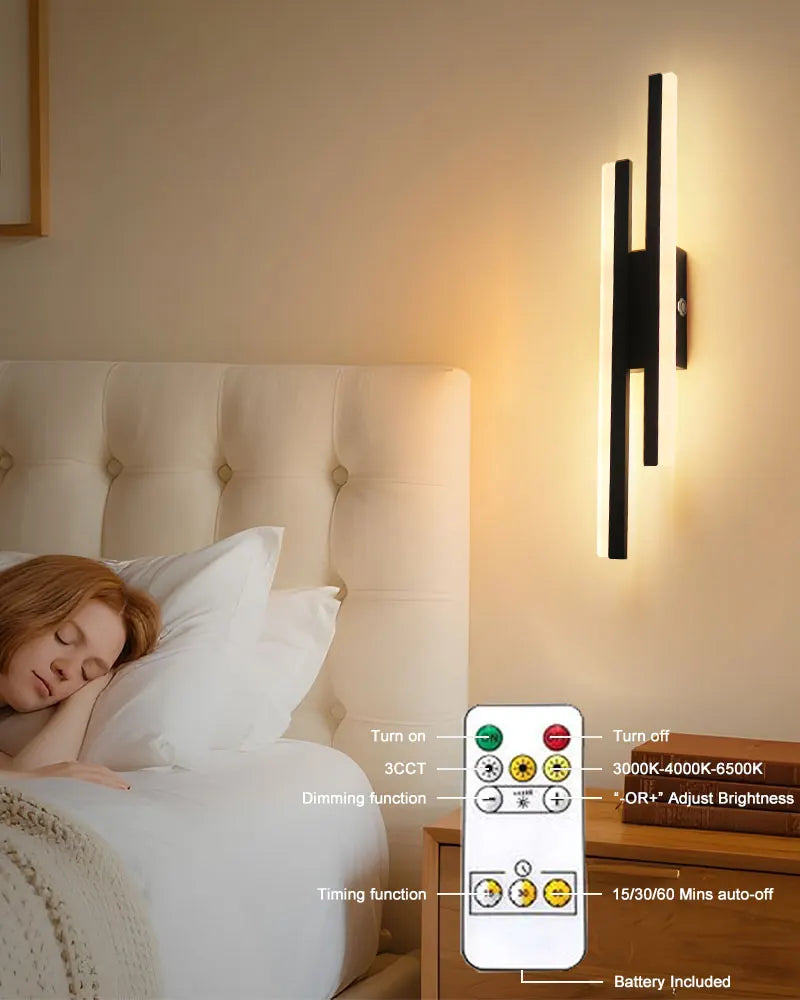 Lampade da Parete a Batteria da 5200mAh, Senza Fili, Ricaricabili, LED per Quadri, Interruttore Touch, Dimmerabili, 3CCT, USB, Telecomando