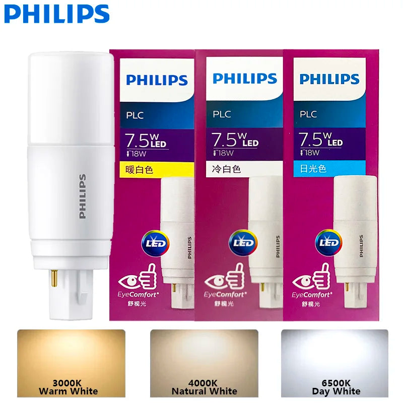 Tubo LED Philips PLC G24d 2P 7.5W MyCare, Luce Bianca 3000K 4000K 6500K per Interni, Sostituzione per Tubi Fluorescenti PLC