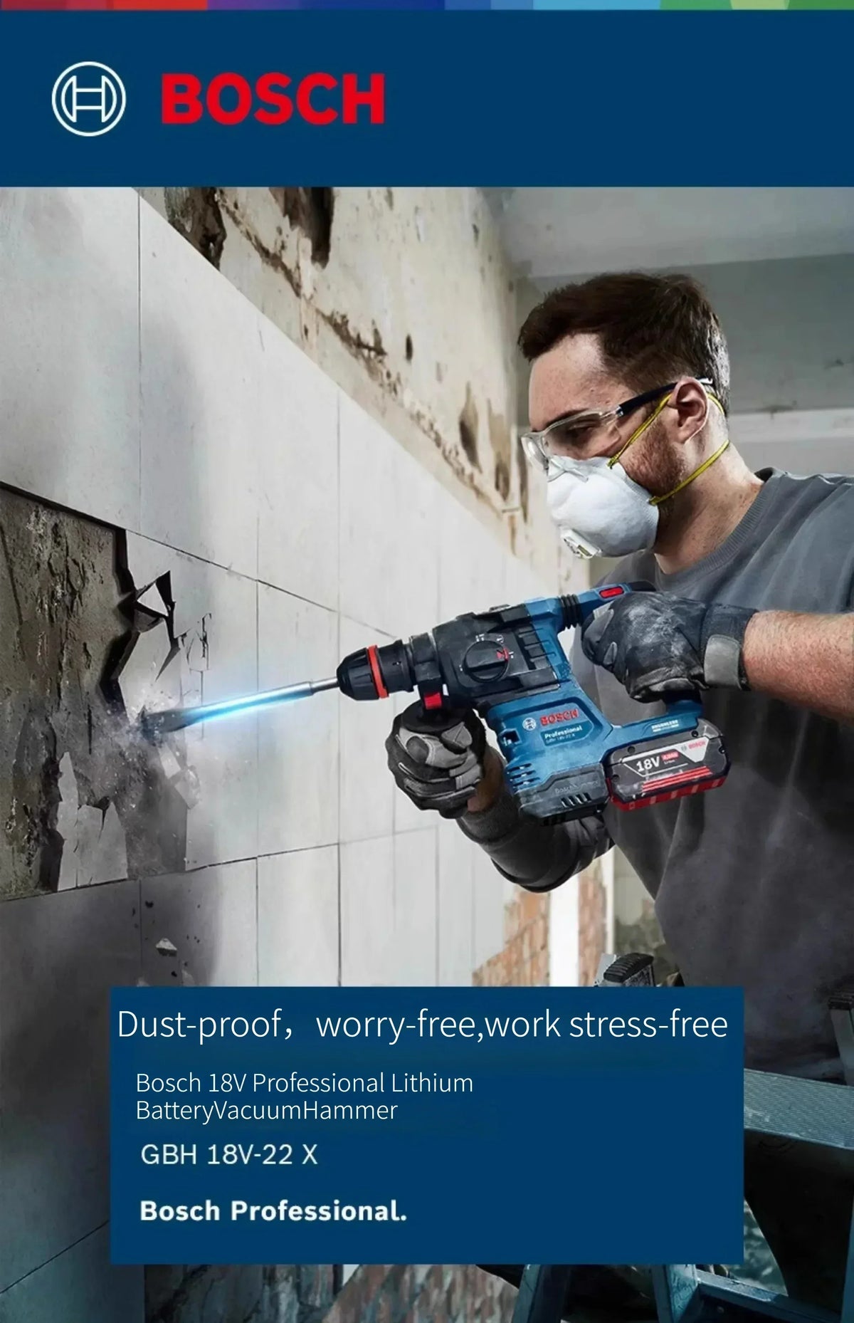 BOSCH GBH 18V-22X Trapano Tassellatore a Batteria Professionale SDS PLUS 18V Brushless Utensili Elettrici GBH 18V-22 X