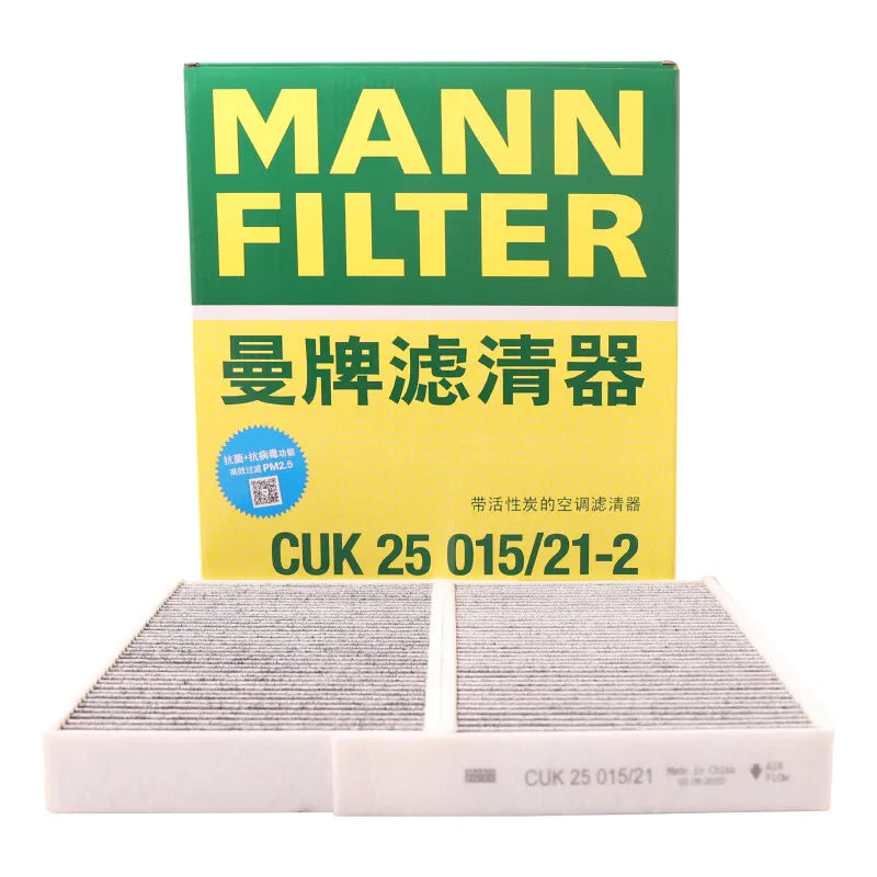 FILTRO ARIA ABITACOLO MANN FILTER CUK25015/1-2 Compatibile con Model 3 e Model Y EV (2 Pezzi in 1 Confezione)
