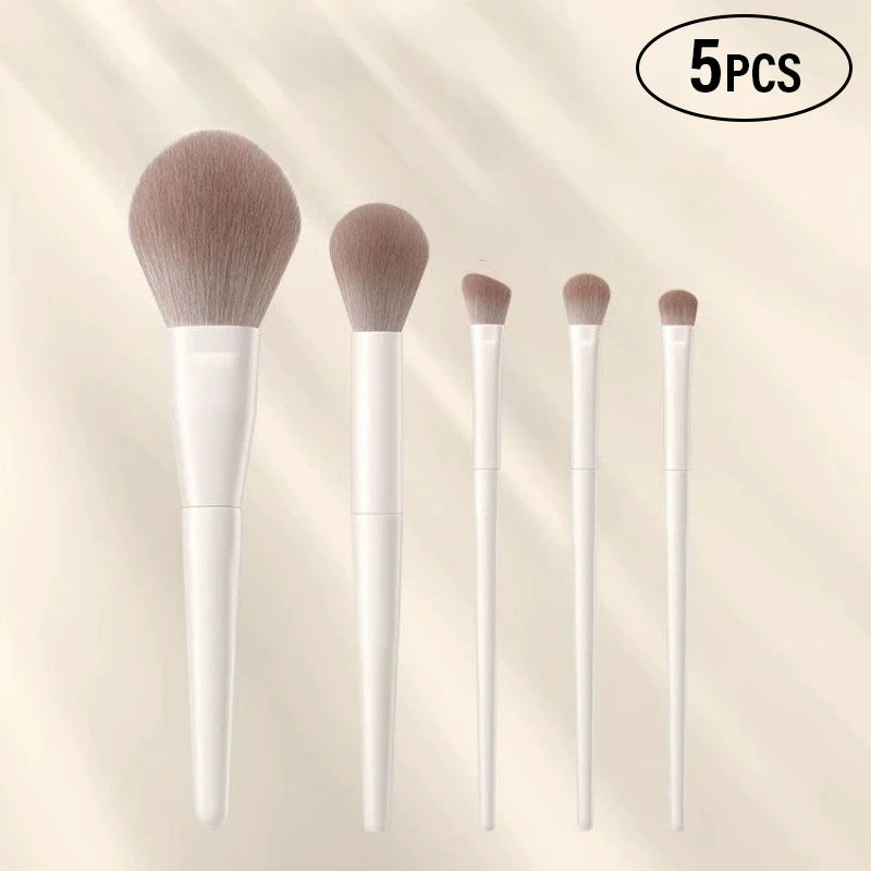 Set di 5-12 Pennelli Professionali per Trucco, Pennelli per Ombretto, Eyeliner, Contouring, Fondotinta e Sfumatura, Strumenti Cosmetici per la Bellezza del Viso Femminile