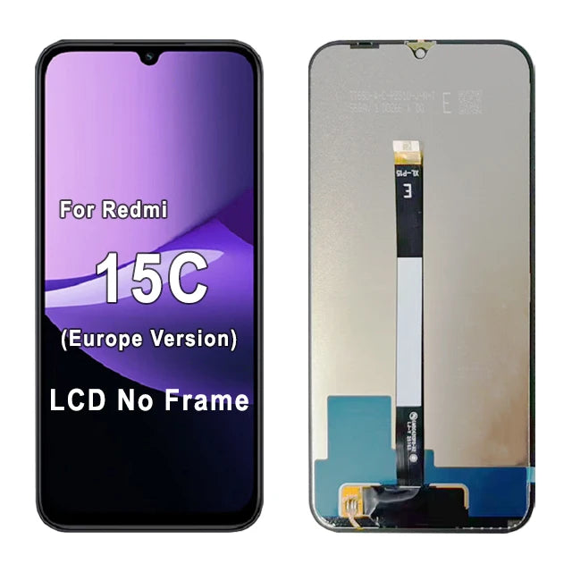 LCD nuovo al 100% testato per Xiaomi Redmi 15C versione europea, gruppo digitalizzatore touch screen LCD con telaio, parti di ricambio per riparazione.