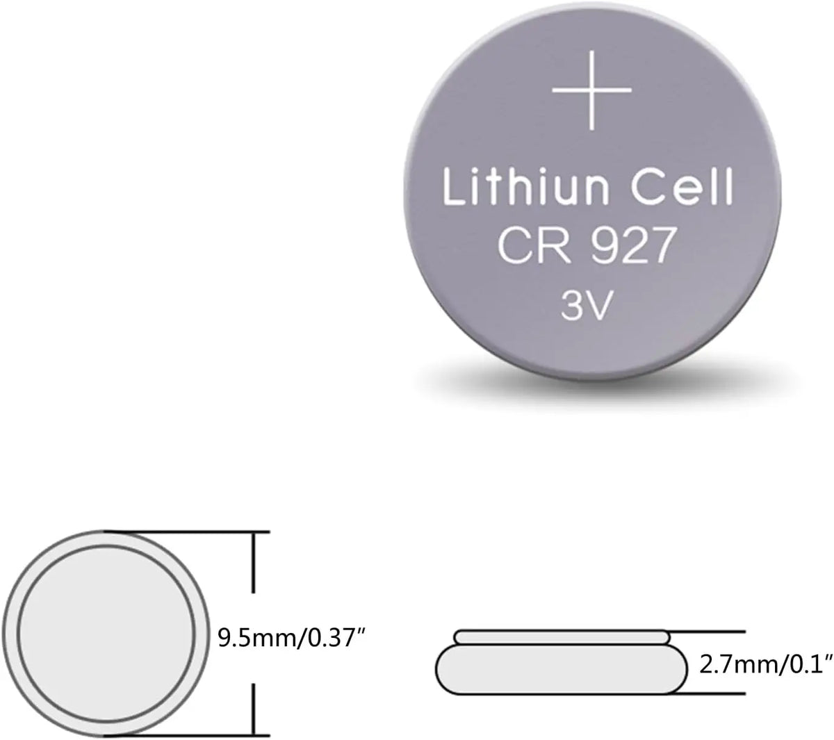 2-50 pz 3 V CR927 38 mAh Batteria Al Litio CR 927 Per Il Controllo Remoto Luce Laser Giocattolo Orologio Orologio Mouse DL927 BR927 pulsante pila a bottone