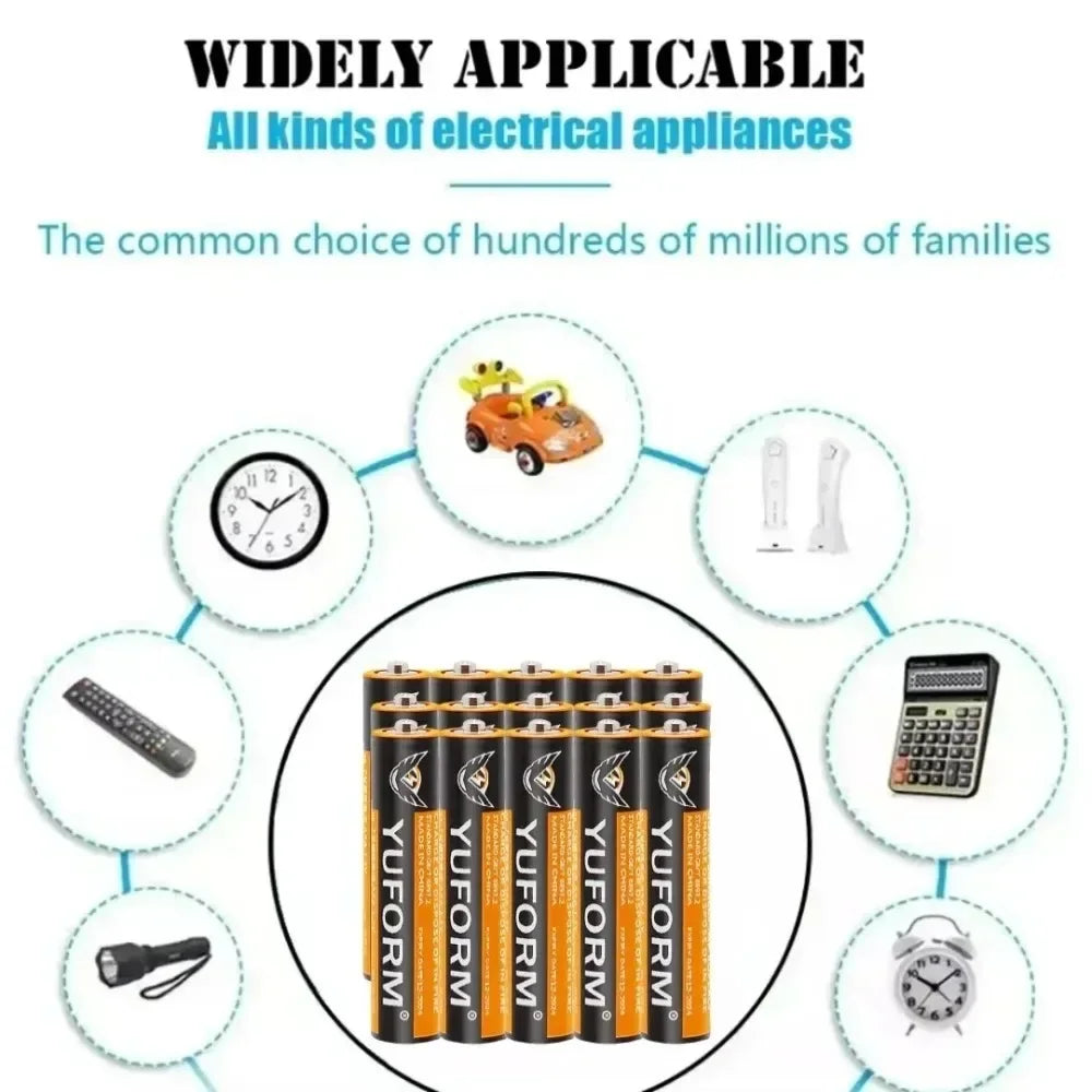 Batterie al carbonio zinco AA AAA da 1,5 V, confezione da 40 all'ingrosso per giocattoli, orologi, telecomandi, alimentazione di lunga durata, a prova di perdite