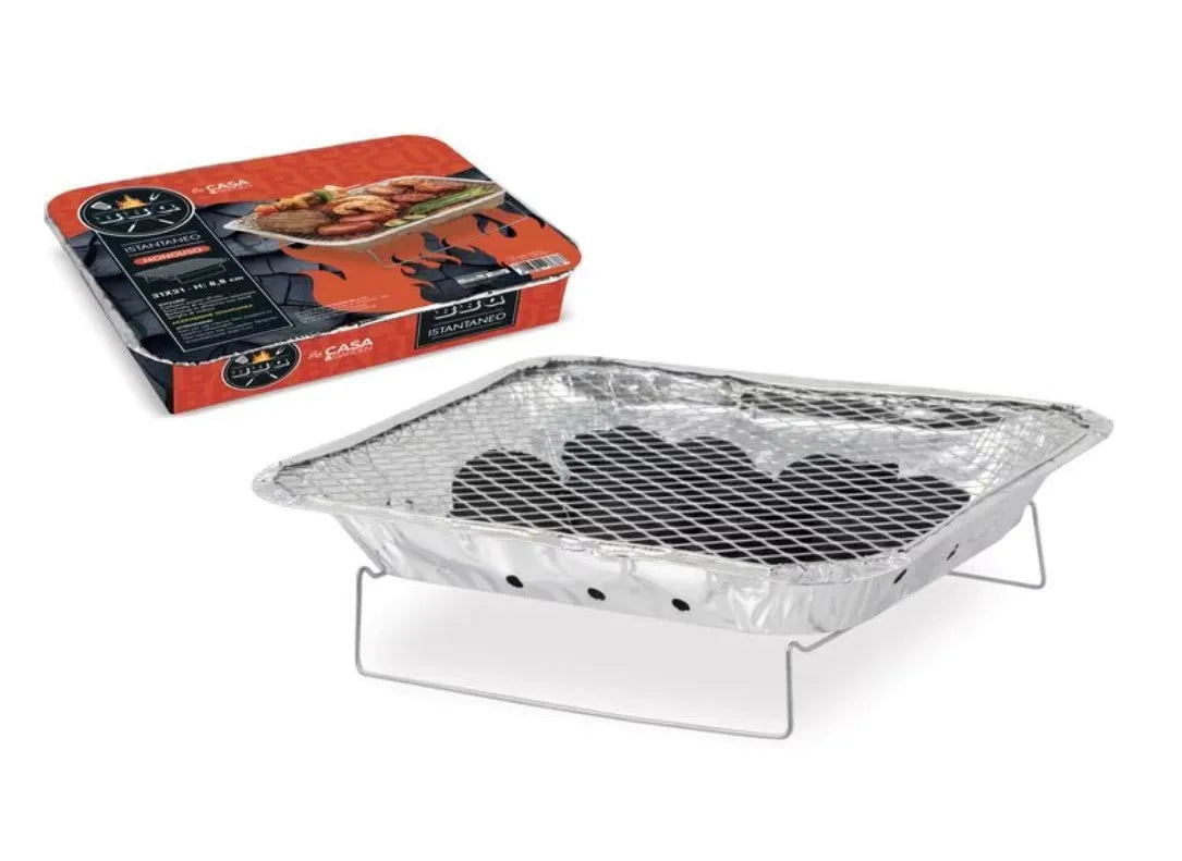 2 CONFEZIONI BARBECUE A CARBOLE ISTANTANEO CM31X21X5 USAE GETTA-CARBONE Monouso Istantaneo con Griglia in Metallo, Carbone Vegetale ad Accensione Rapida, BBQ Portatile per Campeggio, Picnic e Spiaggia, Uso Esterno
