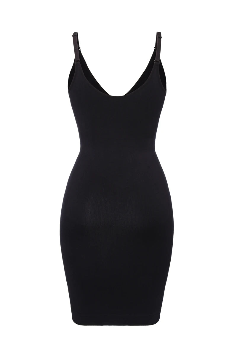 Sexy Full Slip Shapewear Abito da donna Scollo a V Aderente Biancheria intima Compressione liscia Shaper del corpo Dimagrante Vita Addome Pancia Corsetto