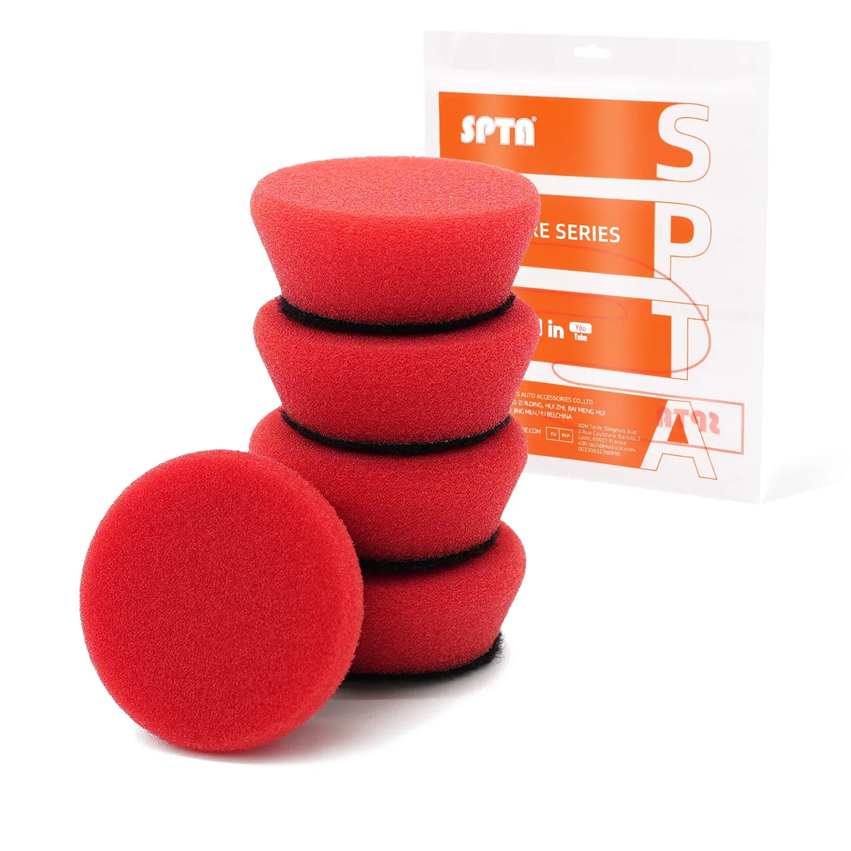 SPTA Set di 5 Spugne per Lucidatura da 1,3"(32mm) e 2"(50mm), Diverse Durezze, per Dettagli e Piccole Aree