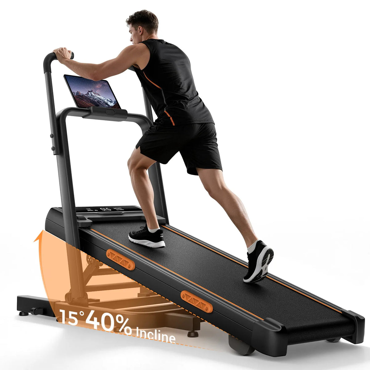 CURSOR FITNESS Tapis Roulant Pieghevole, Inclinazione Automatica 15%, Motore Brushless Silenzioso da 3.0HP, Display LED, Macchina Portatile per Corsa e Camminata Domestica
