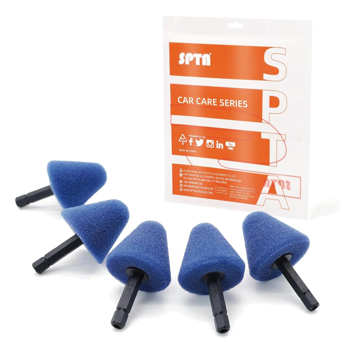 Set di Sfere Lucidanti Flessibili SPTA Mini con Tamburi Conici e Cilindrici per Dettagli Auto e Lucidatura in Spazi Ristretti