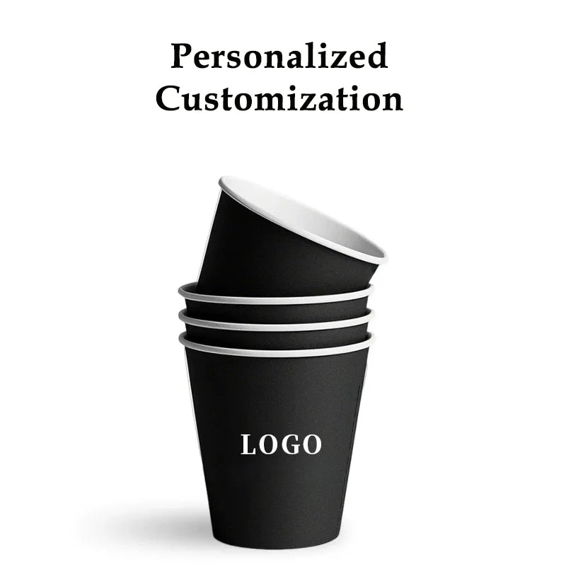 200 bicchieri di carta usa e getta da 250 ml con coperchi, con tazze da caffè personalizzabili con logo personalizzato per eventi e feste