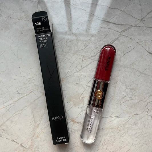 Kiko Milano Edizione Limitata Rossetto a Doppia Punta con Specchio Trasparente, Non Sbiadisce, Non Si Attacca alla Tazza, Lucidalabbra per il Trucco