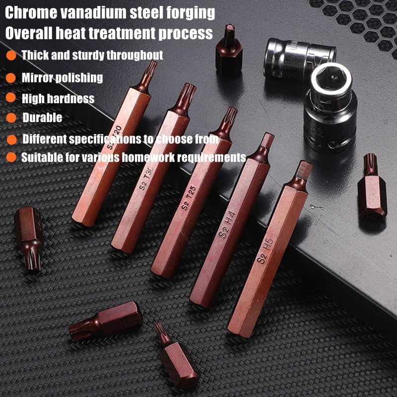 40 pezzi Torx Star Spline Set di punte a esagono incassato Kit di strumenti Cacciavite di precisione Bit Attrezzatura per garage Strumenti di riparazione professionali per auto