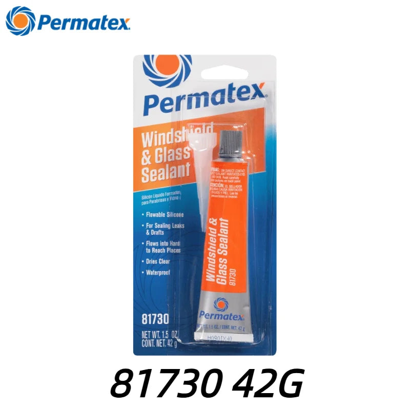Permatex 81730 Sigillante Siliconico Fluido Trasparente Impermeabile per Parabrezza Auto, Riparazione Perdite Finestrini, Tettuccio e Fari