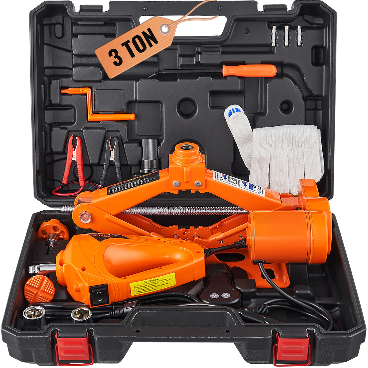 SucceBuy Cric per auto elettrica Cric a forbice 3T con avvitatore elettrico 12V Sollevamento cric per auto portatile per cambio pneumatici per camion SUV