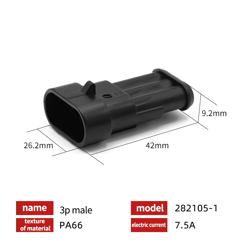 20/50/100 Set 1.5 Serie AMP Automobile Connettori 1/2/3/4/5/6 Pin Super Sigillo Impermeabile Cavo Elettrico connettore PA66 Nylon