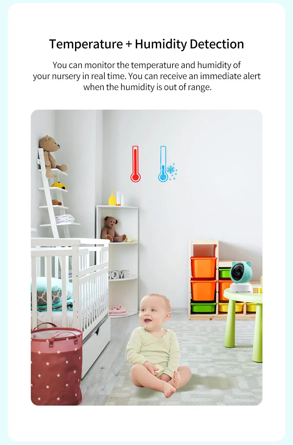 Danmini 2.4G 5 pollici Baby Monitor Tuya App Telecomando 1080P Videocamera Video Citofono bidirezionale Rilevazione movimento Monitor wireless