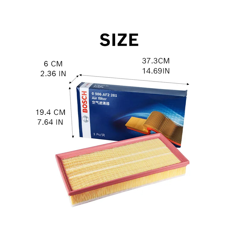 Filtro aria motore Bosch AF2281 adatto per Audi TT A3, per VW Lavida Bora Variant Jetta Golf Beetle Caddy, per Skoda Octavia