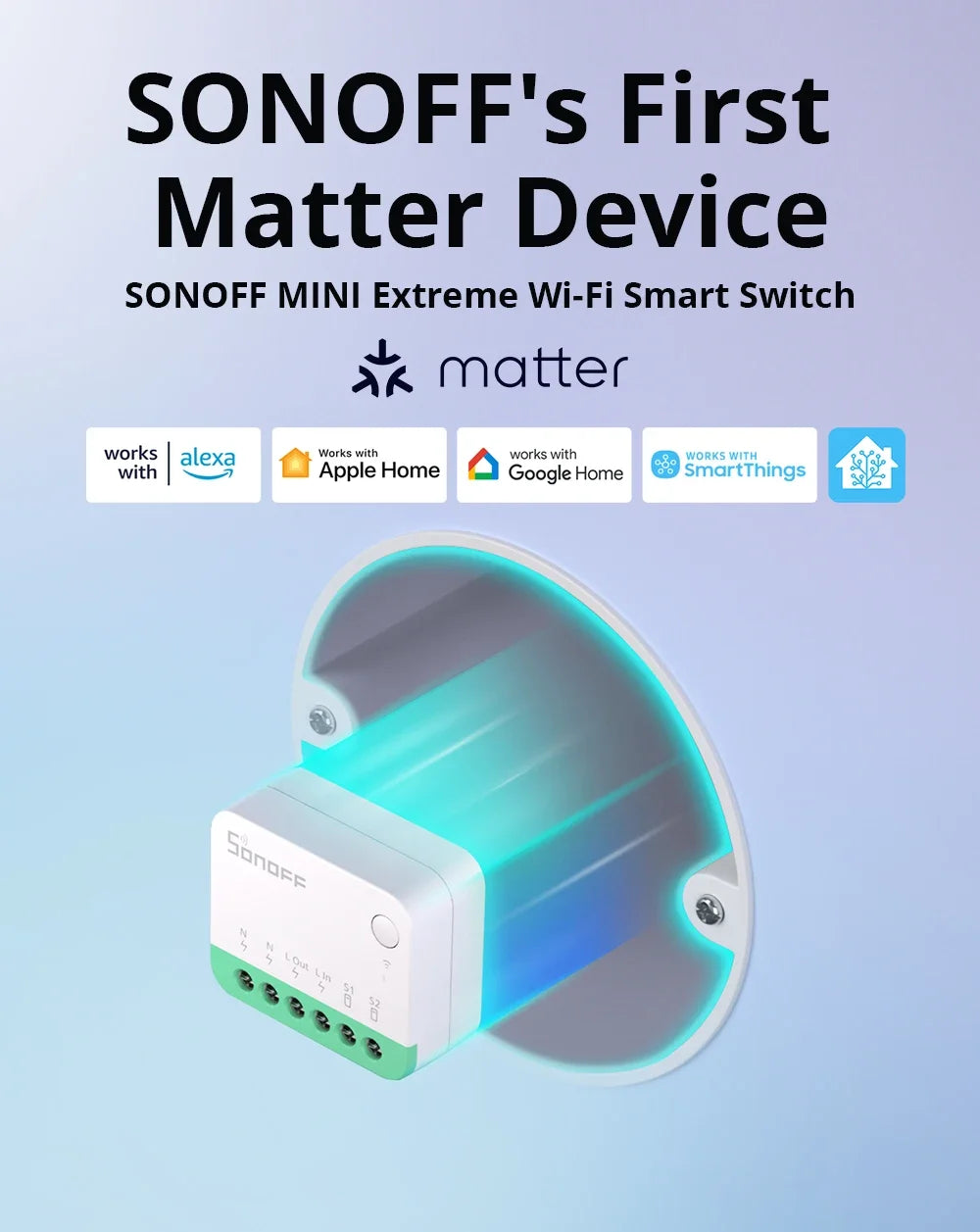 SONOFF MINI R4 Matter MINIR4M Matter Relè Sonoff Mini R4 Extreme Wifi Smart Switch Matter Alice Smart Home Control Alexa Google