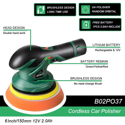 BATOCA Cordless 12V lucidatrice per auto a doppia azione lucidatrice per auto senza fili macchine per lucidatura elettrica regolazione utensili elettrici