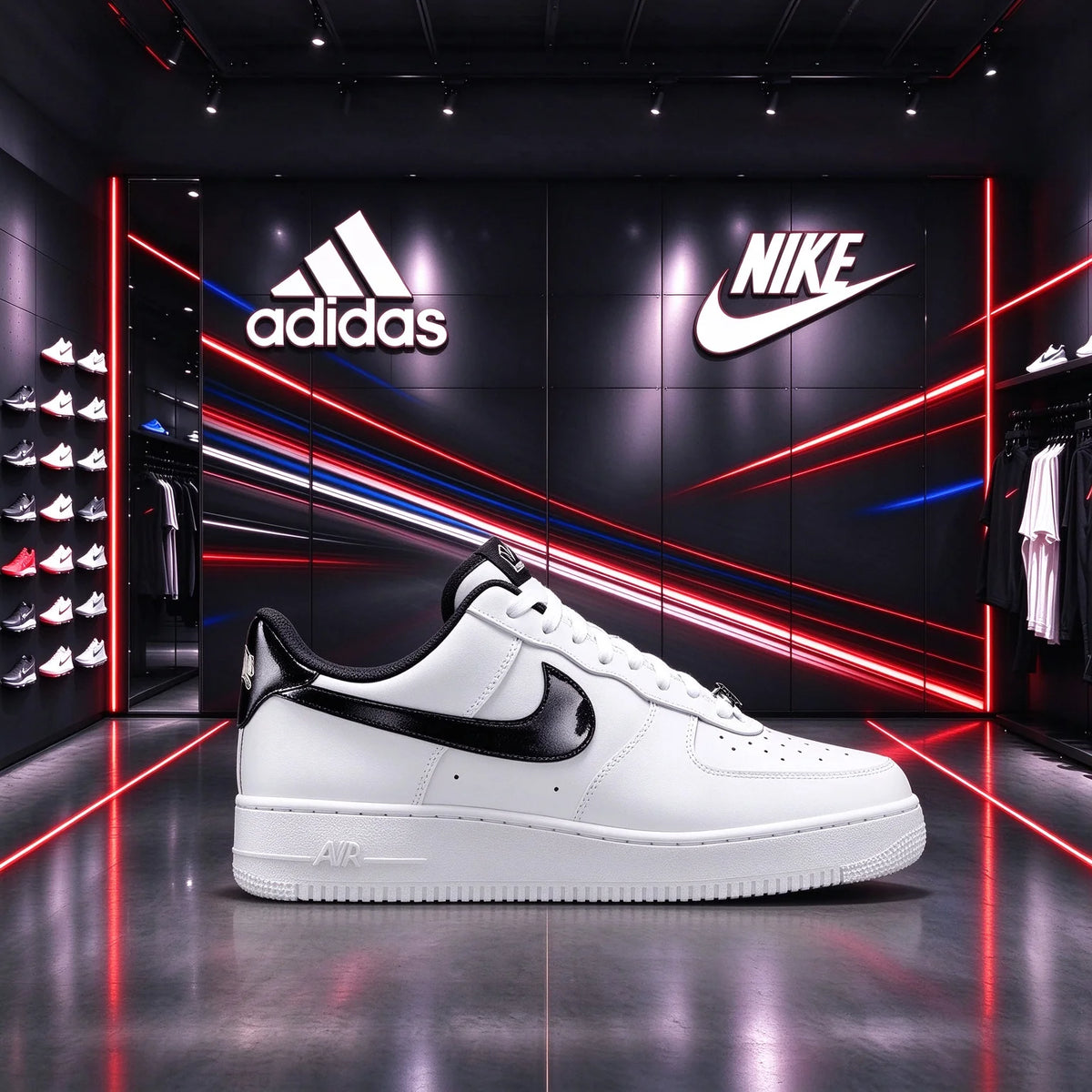Sneakers basse Nike Air Force 1, modello classico, in bianco e nero, con texture, versatili e adatte a un look casual, HF2898-101.