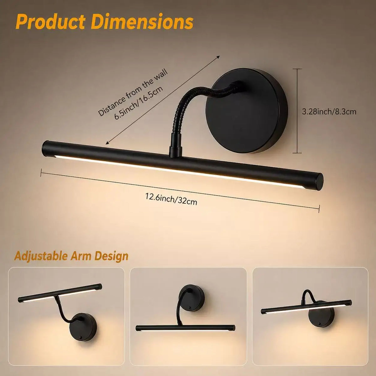 Lampada per Quadri da Parete Nera Ricaricabile Senza Fili con Telecomando, Luce LED Magnetica per Dipinti con Display a Colori