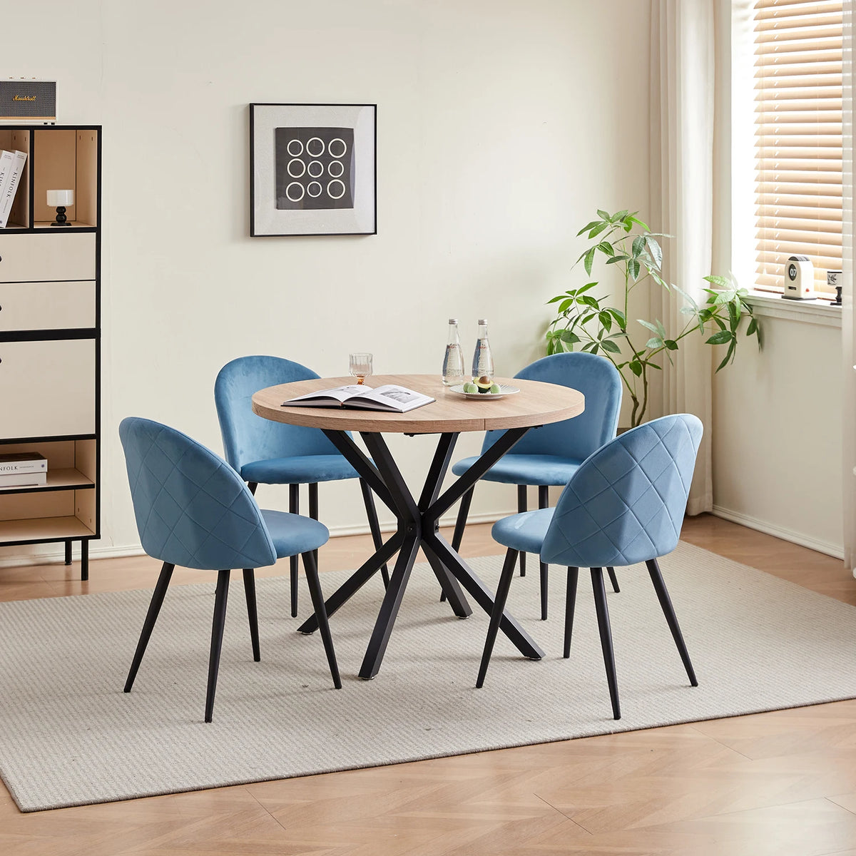 Un Set di 4 sedie da pranzo nordiche da cucina camera da letto comò in velluto Party sedie da pranzo di lusso moderne Design mobili per la casa unici