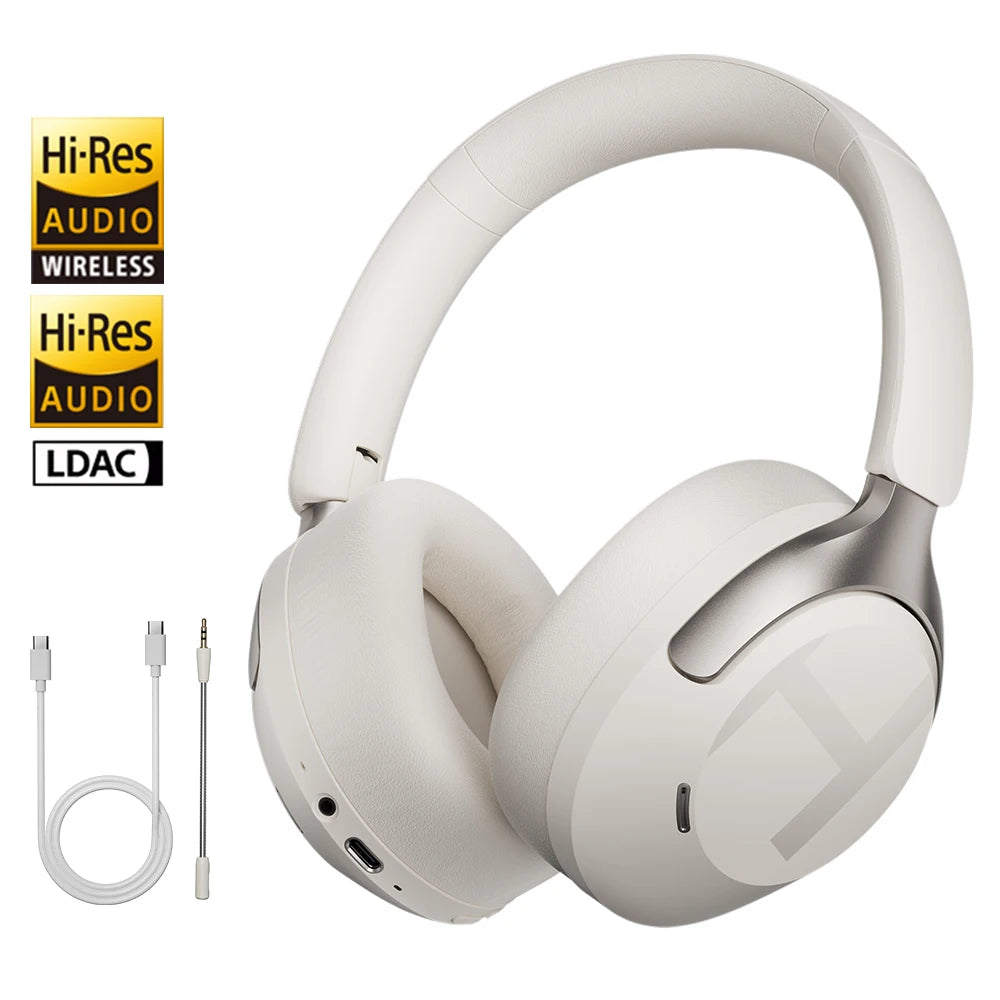 HAYLOU S40 ANC Cuffie wireless Bluetooth 6.0 Audio ad alta risoluzione Cuffie over Ear Auricolari ibridi con cancellazione attiva del rumore da 50 dB