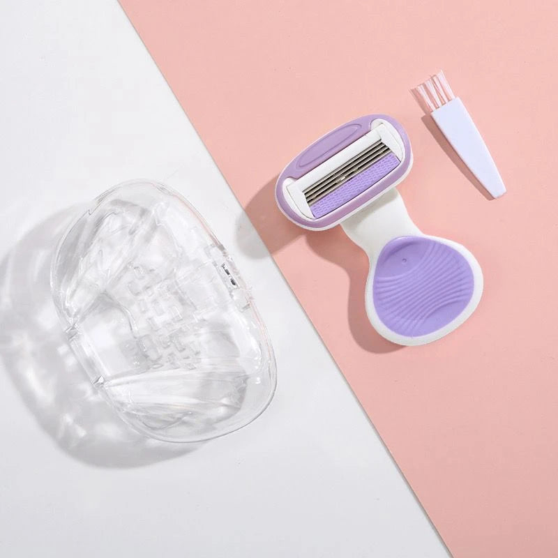 Mini portatile piccolo guscio epilatore coltello da barba depilazione rasoio da donna