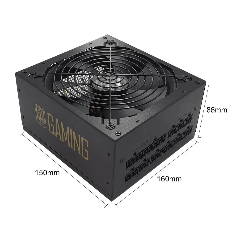Alimentatore PC ATX Completamente Modulare da 800W, PSU Gaming 80 Plus Gold, Ventola a Bassa Rumorosità da 130mm, Circuiti di Protezione PFC Attivo per Doppia CPU, 110‑230V