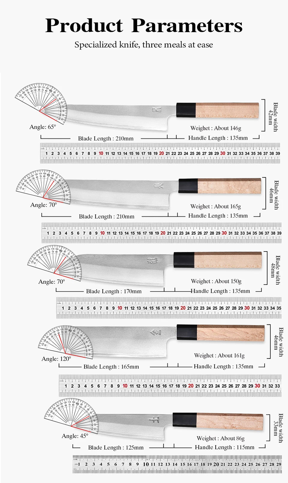 Set di coltelli da cucina in stile giapponese da 1 o 5 pezzi, coltello da chef in acciaio inossidabile composito a 3 strati, Nakiri Santoku, utensili da cucina multiuso