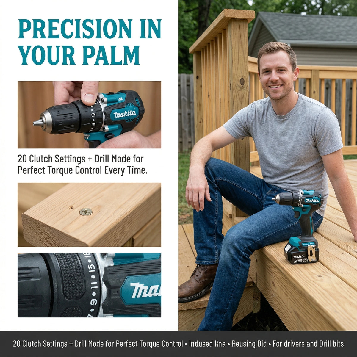 2026 Makita DDF487 Trapano Avvitatore Elettrico a Batteria Brushless 18V per Sistema di Batterie Makita 18V