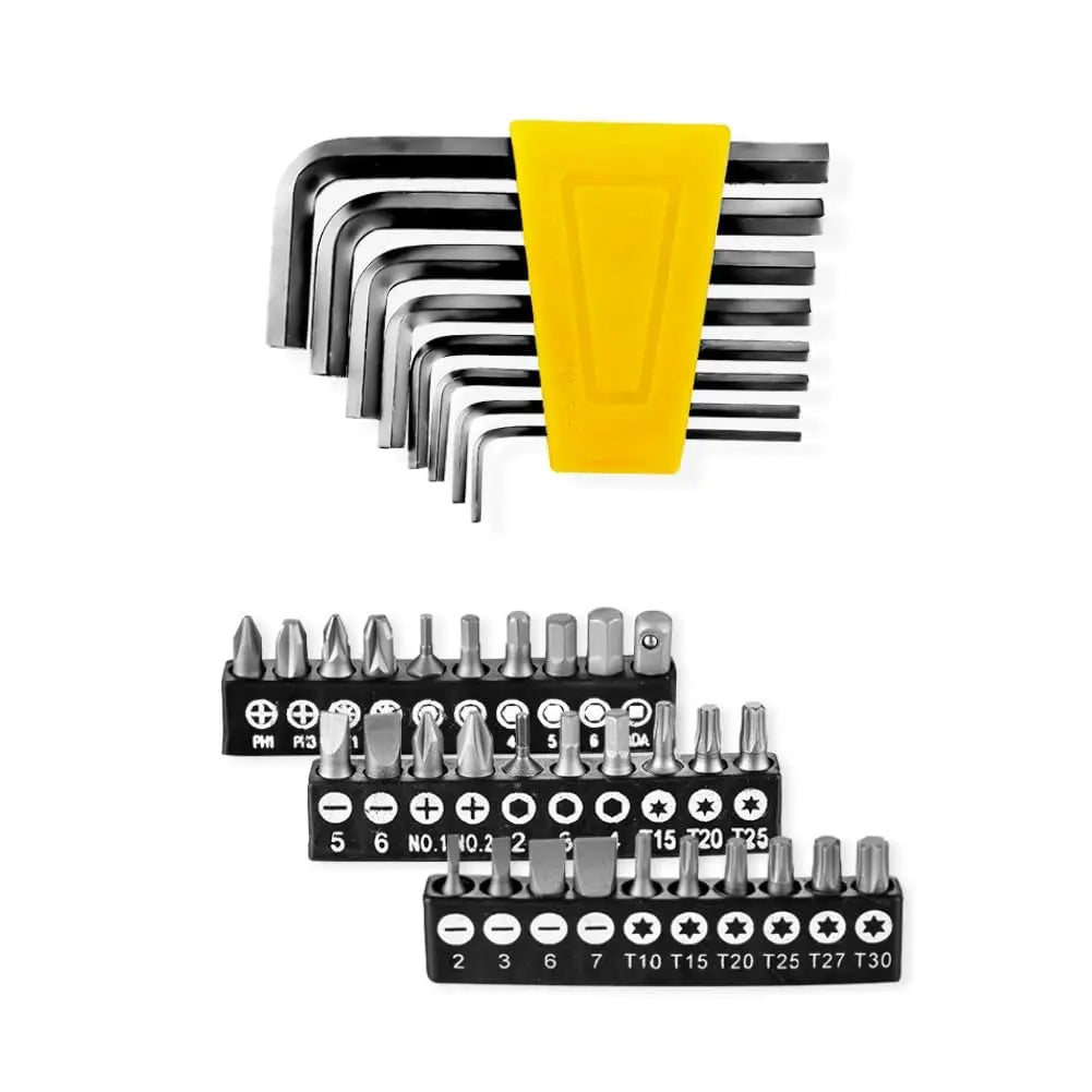 Set di 108 Utensili Manuali per Riparazioni Auto e Casa, Kit con Chiavi a Bussola, Chiavi a Cricchetto, Cacciaviti, Strumenti Portatili per Fai-da-Te con Valigetta