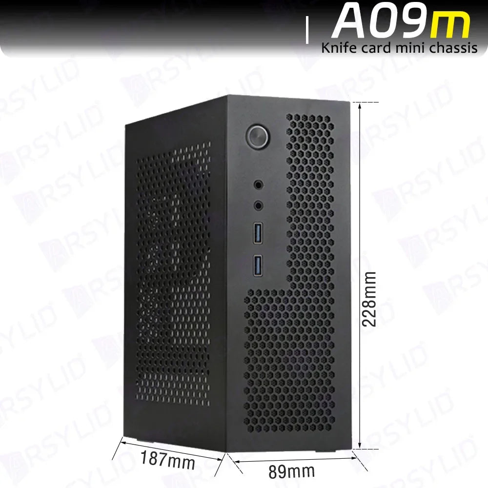A09m 3.8L ITX Telaio Coltello Scheda A4 HTPC Computer portatile Supporto PC PCIe 2.5' SSD Drive Mini IPC Flex PSU Case