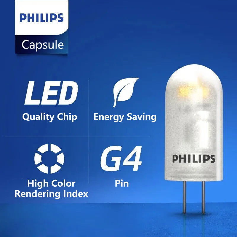 Lampadine LED G4 Philips 1.7W 2.1W (=20W Alogeno) CorePro 2700K Bianco AC 12V per Lampade da Scrivania e Decorative