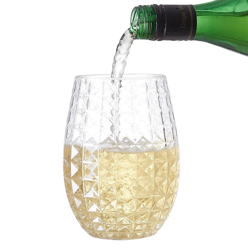 Bicchieri da Vino da 12oz, Bicchieri in Plastica Infrangibili per Whisky, Cocktail e Succhi, Riutilizzabili e Riciclabili per Feste in Piscina e Picnic all'Aperto