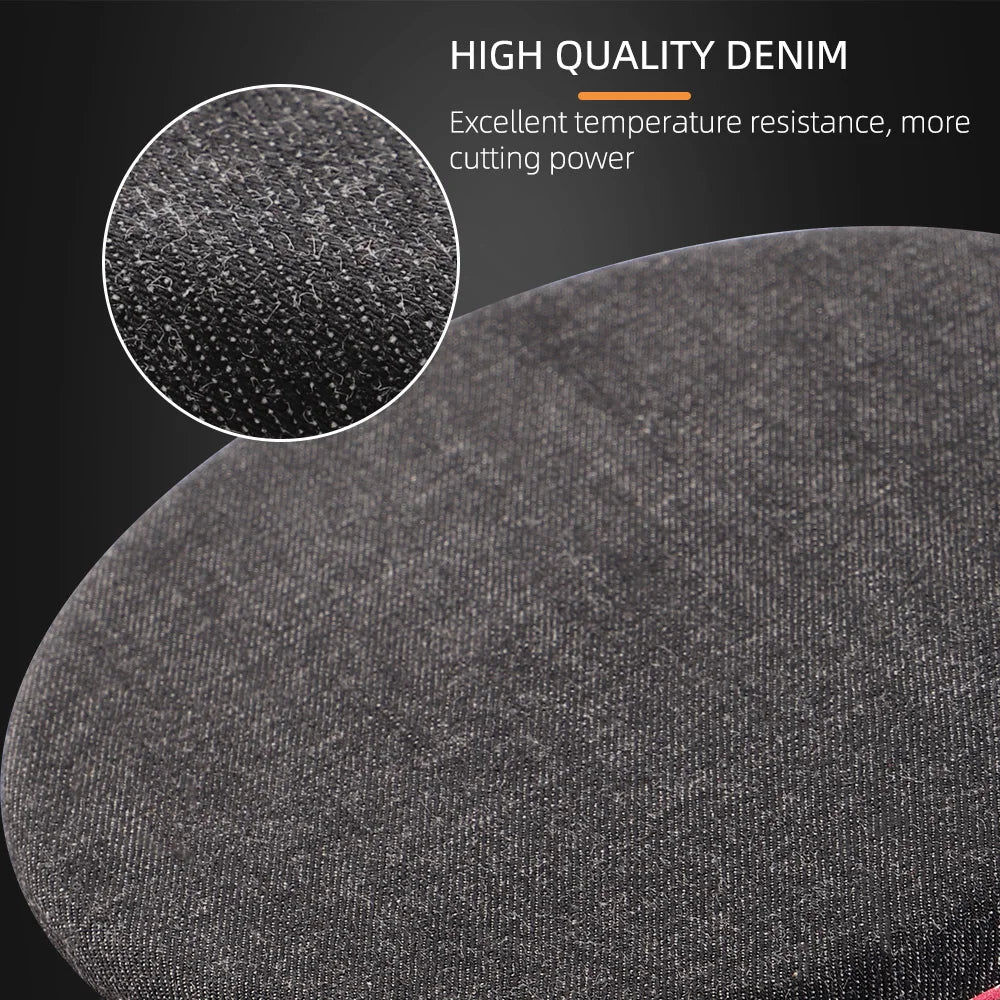 (Vendita singola) SPTA 5 pollici (125mm) Premium Denim Pad rimozione buccia d'arancia tampone per lucidatura auto per piastra di supporto lucidatrice per auto